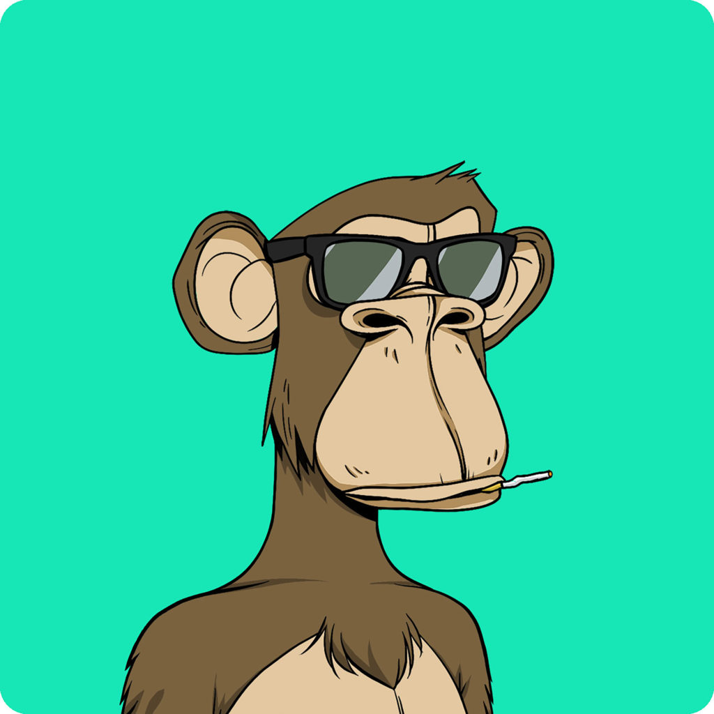 Monkey wearing sunglasses with a toothpick, set against a vibrant turquoise background, symbolizing creativity and modern branding in marketing.