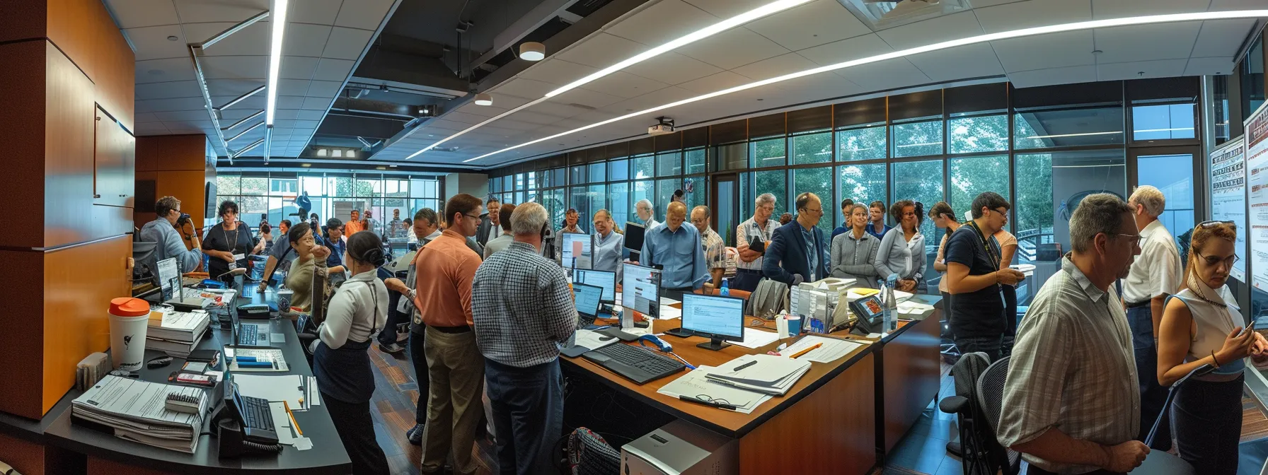 a crowded conference room with disorganized charts and frustrated team members, showcasing poor execution and implementation strategies in marketing.